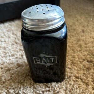 McKee black amethyst milk glass Hoosier salt shaker